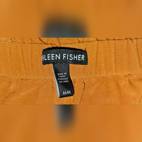 Eileen Fisher Rust Crepe Tencel Pants Ankle Drawstring Comfort Sz M - Picture 3 of 15